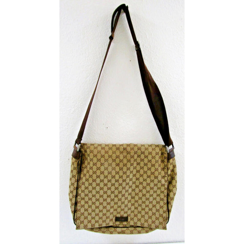 Large Gucci GG Canvas Shoulder Messenger Bag 145864